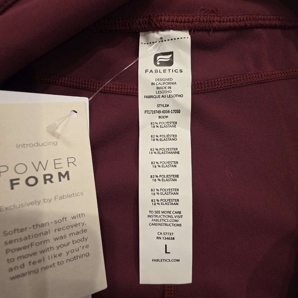 Fabletics Salar Solid PowerForm Leggings Burgundy… - image 9